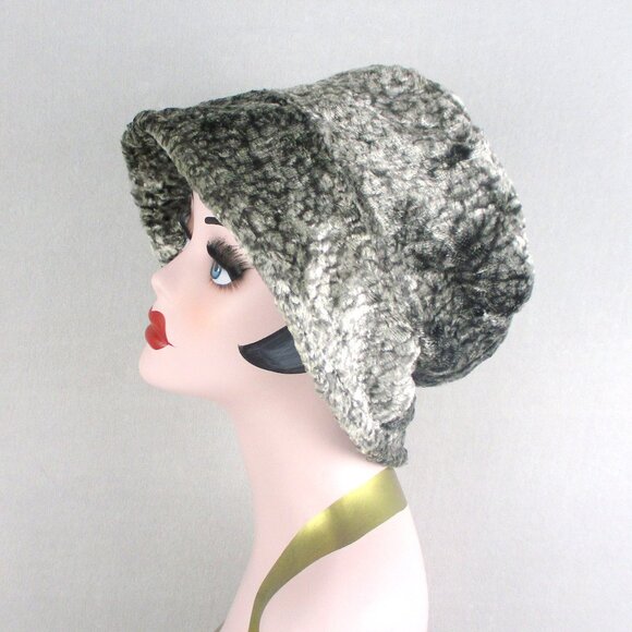 Vintage 1990 Grey Winter Cloche Bucket Hat HF Greenfield Made in England - Picture 3 of 7